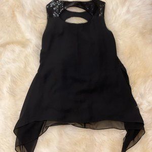 BCBG MaxAzria Sequin Black Sleeveless Fancy Top